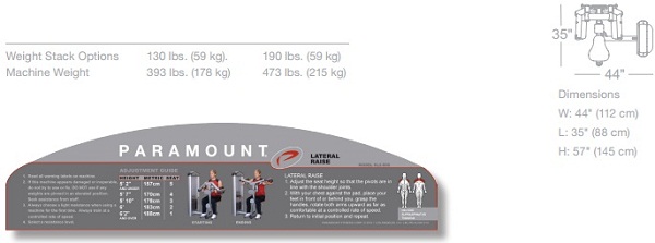 Paramount XL2-0800 Lateral Raise