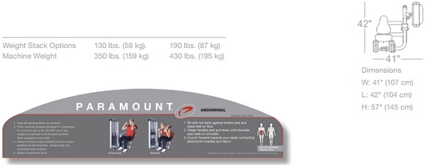 Paramount XL2-1400 Abdominal Paramount XL2-1400 Abdominal
