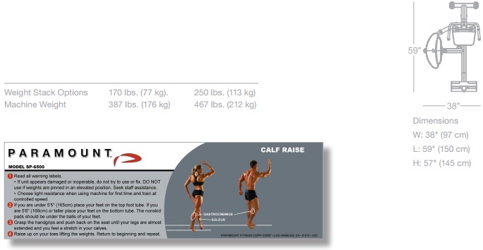 Paramount Calf Raise SP-6500